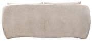 Rückansicht eines beigen 2-Sitzer Sofas mit weichem Stoffbezug.