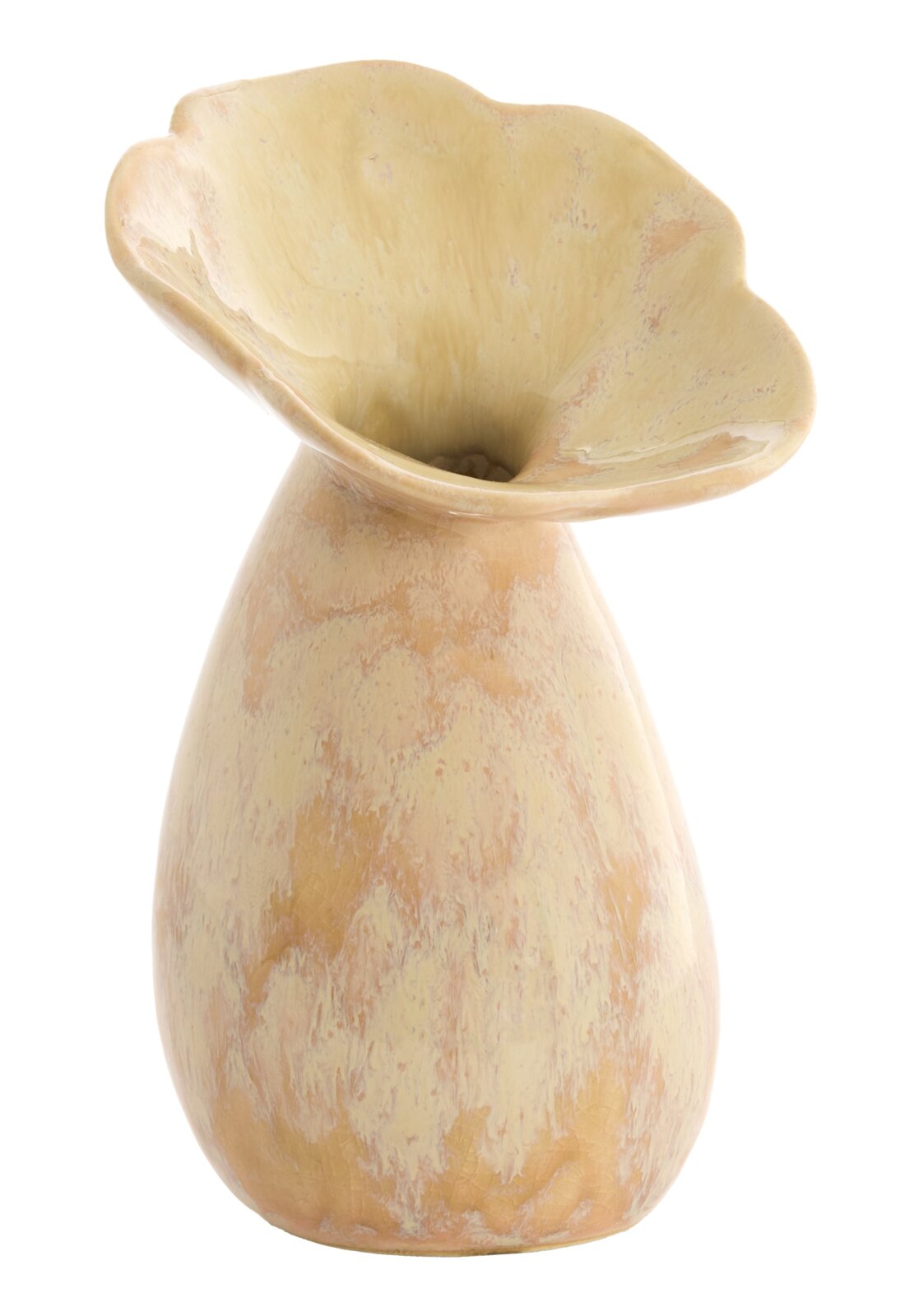 Light&Living Vase CULLA 19,5cm Keramikvase in sanften Erdtönen mit organischer Form, seitliche Perspektive