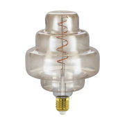 Dekorative Glühbirne mit spiralförmigem Filament, seitliche Ansicht