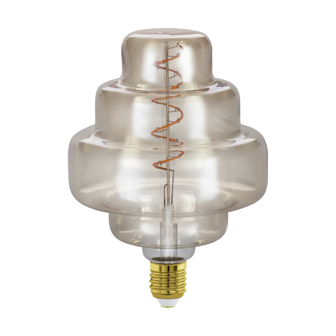 Dekorative Glühbirne mit spiralförmigem Filament, seitliche Ansicht