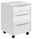 Voleo Rollcontainer NEVADA Weißer Rollcontainer mit drei Schubladen, auf Rollen, seitliche Perspektive
