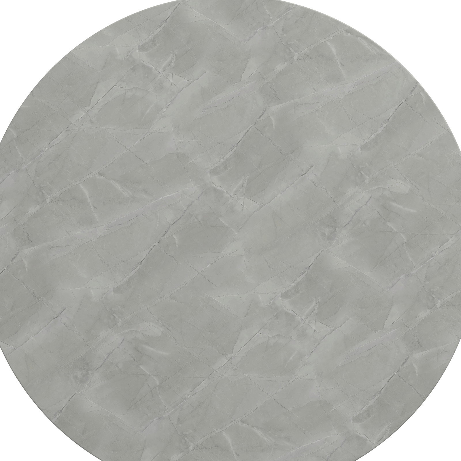 Runder Loungetisch mit grauer Marmoroptik, Draufsicht