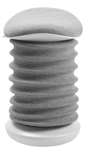 Grauer Aktiv-Sitzhocker mit wellenförmigem Design, seitliche Perspektive