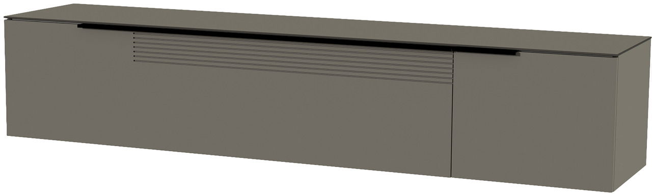 XL Hänge-Lowboard Moderano Serie BORMIO in grauer Farbe, seitliche Perspektive