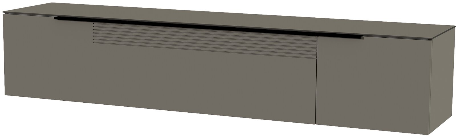 XL Hänge-Lowboard Moderano Serie BORMIO in grauer Farbe, seitliche Perspektive