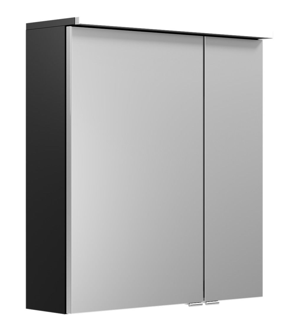 Spiegelschrank mit zwei Türen, seitliche Ansicht