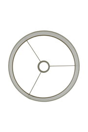 Runder Lampenschirm von oben mit Metallstreben und zentraler Halterung