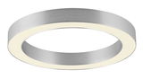 Runde LED-Deckenleuchte aus gebürstetem Metall mit seitlicher Perspektive