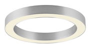 Runde LED-Deckenleuchte aus gebürstetem Metall mit seitlicher Perspektive