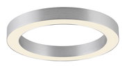 Runde LED-Deckenleuchte aus gebürstetem Metall mit seitlicher Perspektive