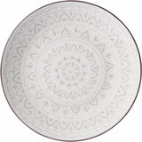 Dessertteller 21,5 cm weiß mit dekorativem Muster, Draufsicht