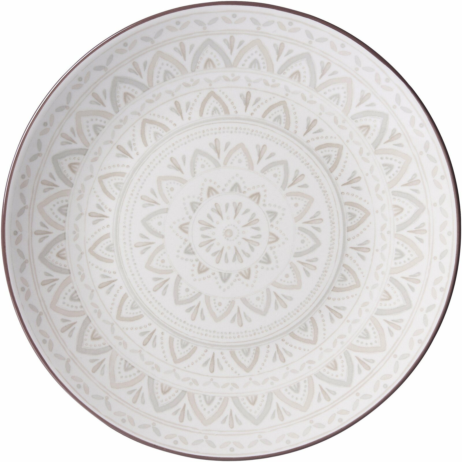 Ritzenhoff & Breker Dessertteller VALENCIA Dessertteller 21,5 cm weiß mit dekorativem Muster, Draufsicht