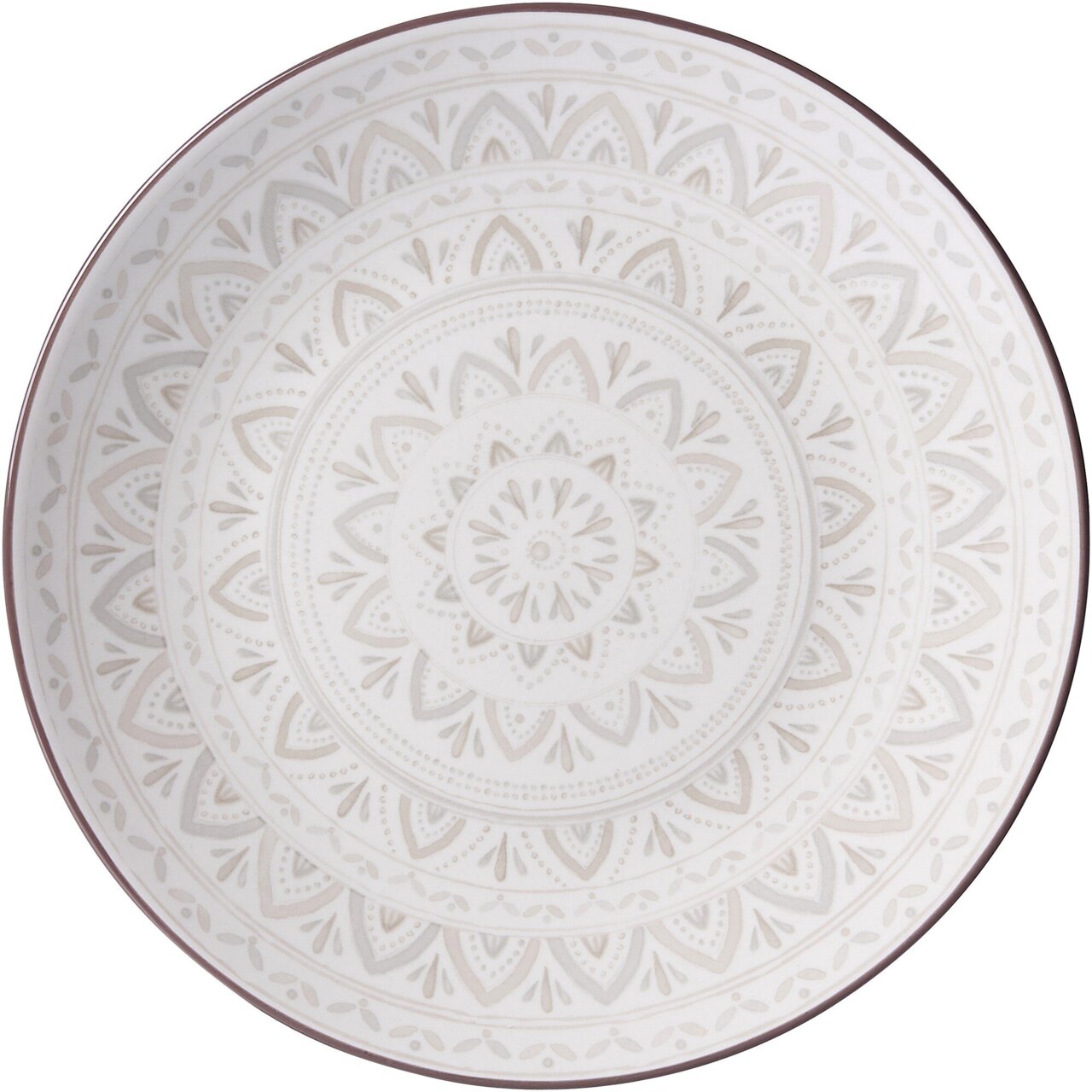 Ritzenhoff & Breker Dessertteller VALENCIA Dessertteller 21,5 cm weiß mit dekorativem Muster, Draufsicht