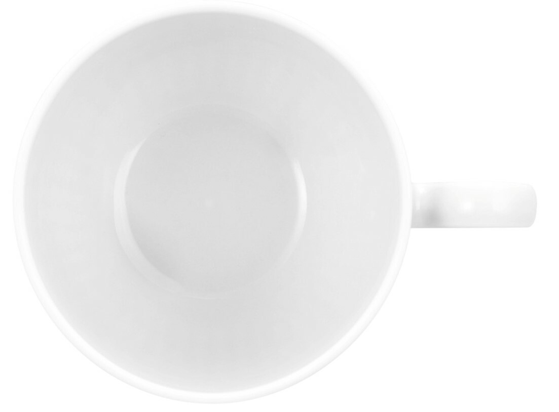 Draufsicht auf eine weiße Espressotasse Seltmann Weiden AMINA mit Henkel, Fassungsvermögen 0,10 l
