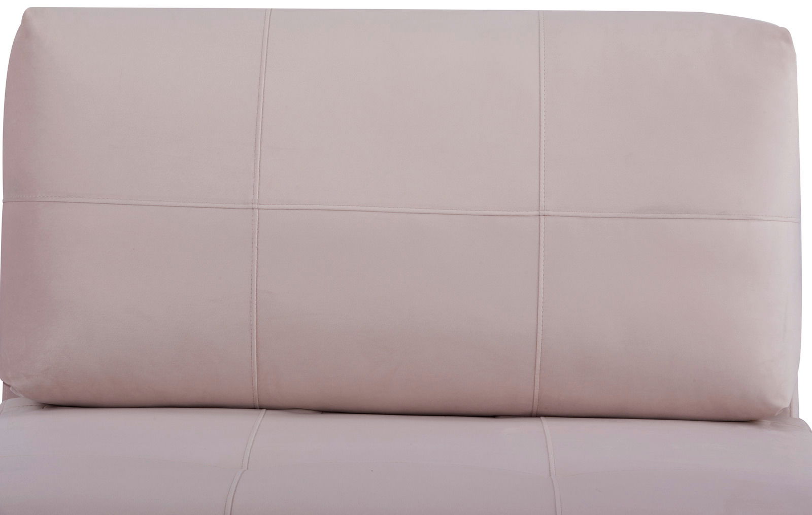 Nahaufnahme eines beigen Funktionssessels mit sichtbaren Nähten auf der Rückenlehne.