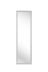 Rechteckiger Wandspiegel mit weißem Rahmen, frontal abgebildet, ca. 35x125 cm, Serie LUCY