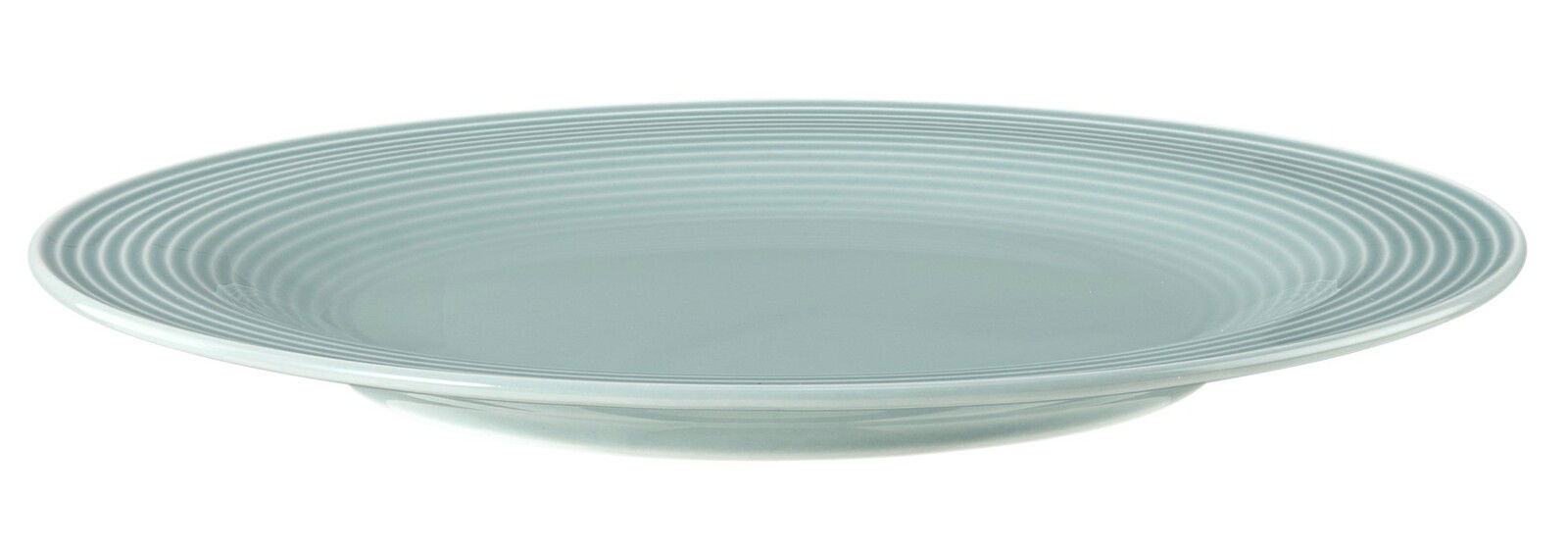 Frühstücksteller 23cm in Arktisblau mit geriffeltem Design, seitliche Perspektive