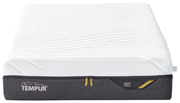 Viscomatratze 80x200 medium von vorne, mit weißem Bezug und grauem Rand, TEMPUR-Logo sichtbar.