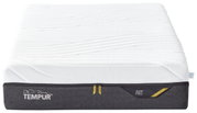 Viscomatratze 80x200 medium von vorne, mit weißem Bezug und grauem Rand, TEMPUR-Logo sichtbar.