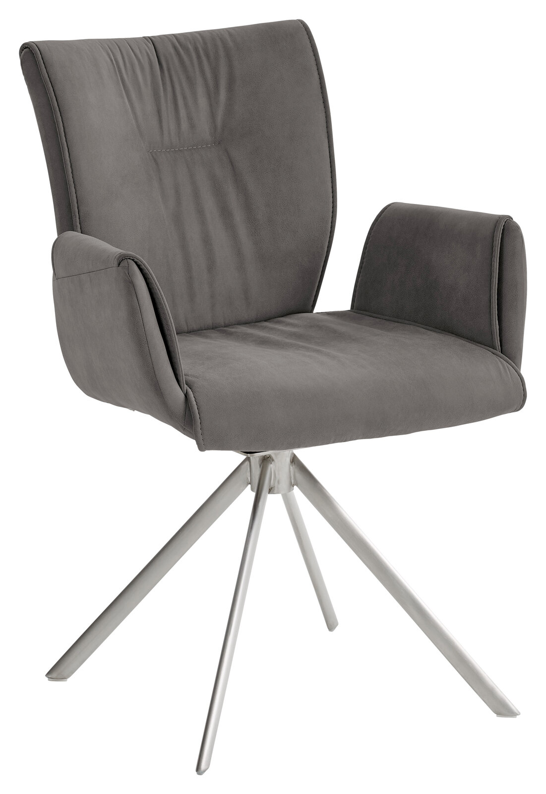 Dieter Knoll Sessel JAZZ Moderner grauer Sessel mit Metallbeinen, seitliche Perspektive