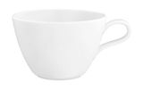Weiße Milchkaffeetasse Life 0,37l, seitliche Perspektive