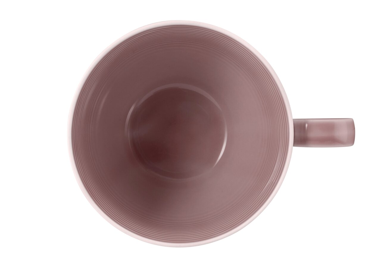 Koffiekopje met melk 0,35 l in roze, bovenaanzicht