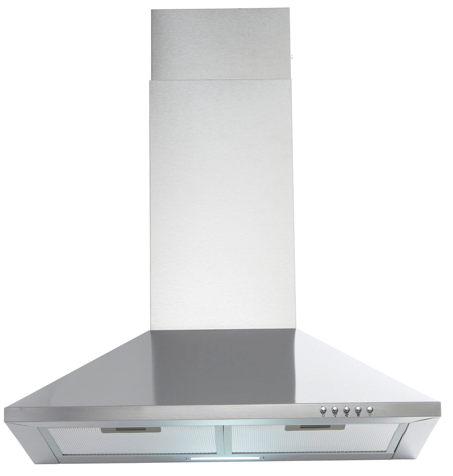 Moderne Edelstahl-Dunstabzugshaube, Frontalansicht