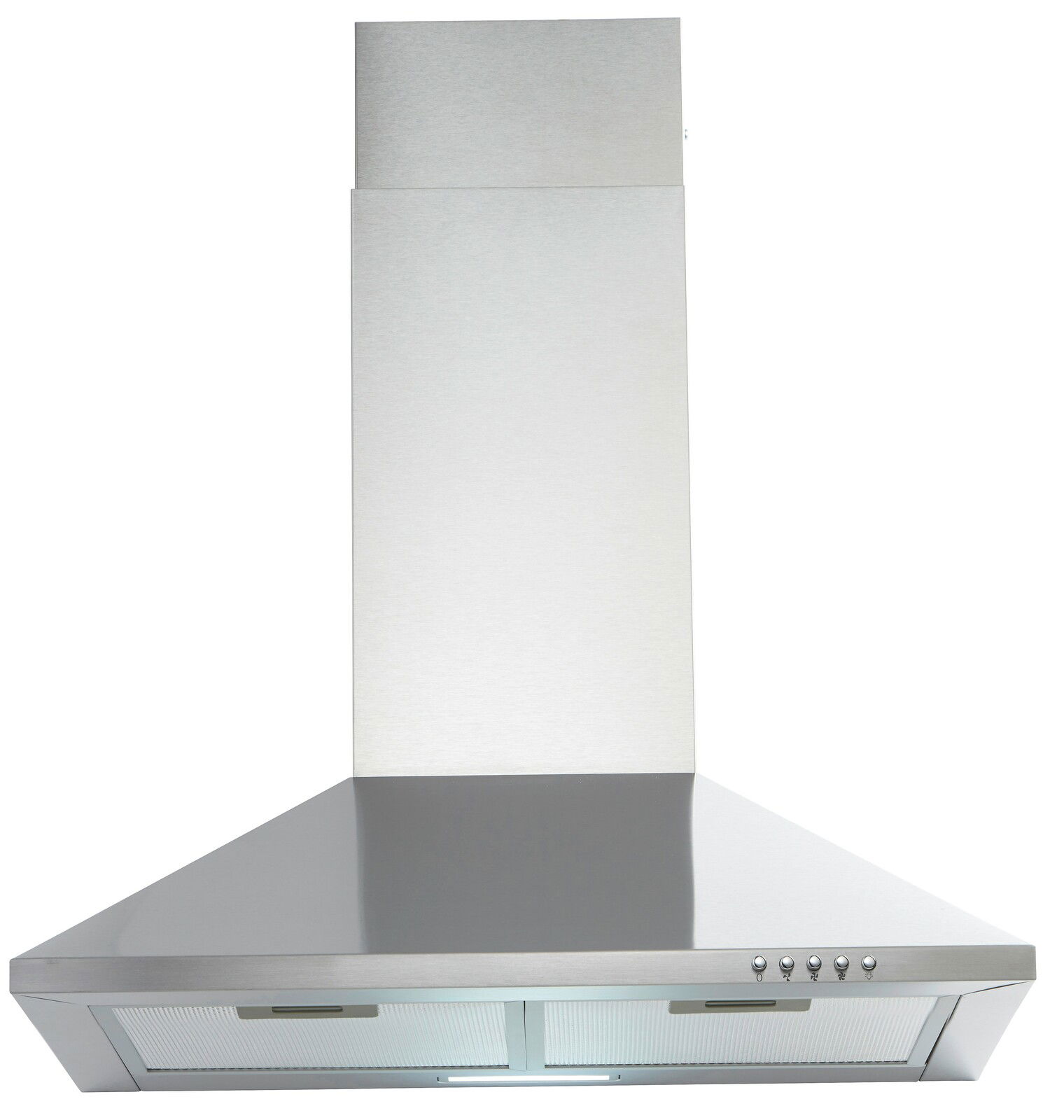 Moderne Edelstahl-Dunstabzugshaube, Frontalansicht