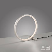 Moderne Tischleuchte MINI RITUS in Ringform mit LED-Beleuchtung, seitliche Perspektive