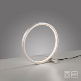Moderne Tischleuchte MINI RITUS in Ringform mit LED-Beleuchtung, seitliche Perspektive