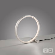 Moderne Tischleuchte MINI RITUS in Ringform mit LED-Beleuchtung, seitliche Perspektive