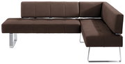 Braune Eckbank mit modernem Design und Metallbeinen, Vorderansicht