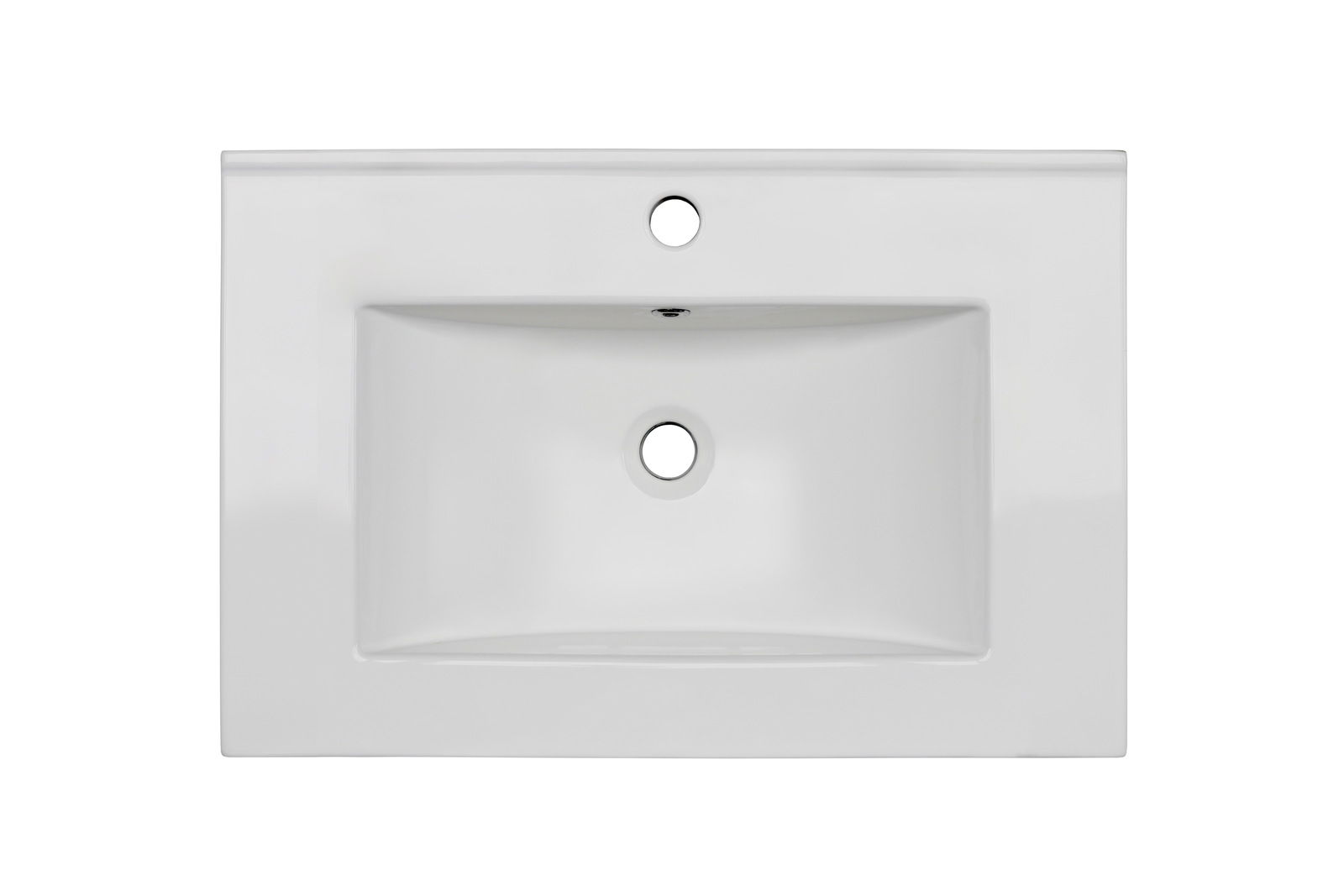 Keramikwaschtisch in rechteckiger Form, Draufsicht
