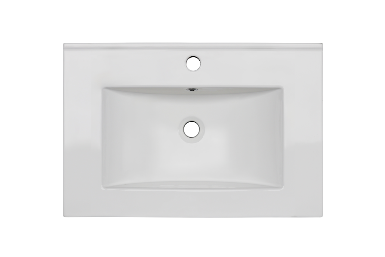 Keramikwaschtisch in rechteckiger Form, Draufsicht
