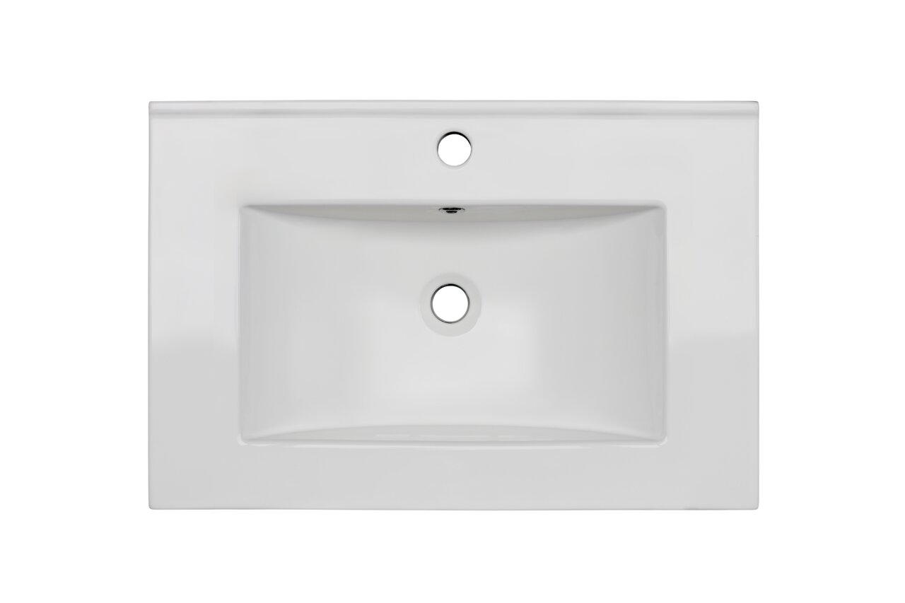 Keramikwaschtisch in rechteckiger Form, Draufsicht