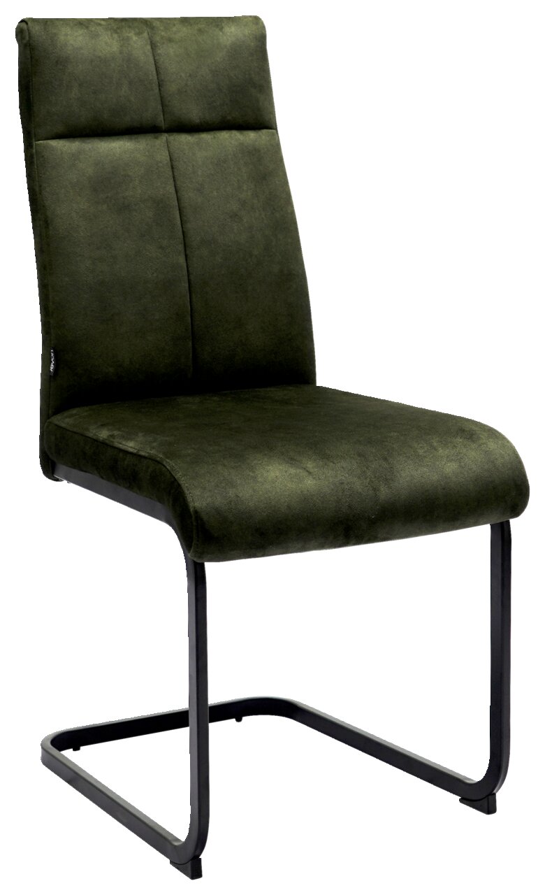 Novel Schommelstoel GISMO Groene schommelstoel met zwart metalen frame, zijaanzicht