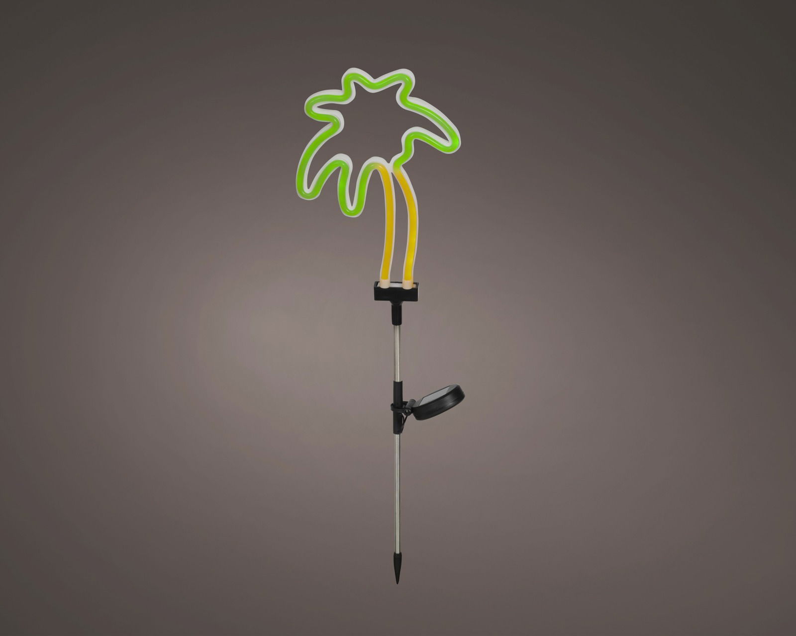 Solar Stabbeleuchtung in Form einer Palme, seitliche Ansicht