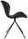 Z2 Stuhl OMG Moderner schwarzer Stuhl mit geschwungener Sitzfläche und Metallbeinen, Seitenansicht