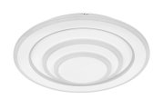 Moderne LED-Deckenleuchte mit kreisförmigem Design, seitliche Perspektive
