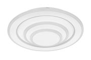 Moderne LED-Deckenleuchte mit kreisförmigem Design, seitliche Perspektive