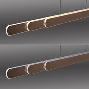 Moderne Pendelleuchte ADRIANA ROUND in Holzoptik, seitliche Perspektive