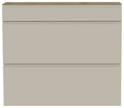 Moderner Hängeschuhschrank in Beige mit Holzoberfläche, Frontalansicht