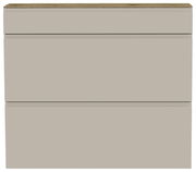 Moderner Hängeschuhschrank in Beige mit Holzoberfläche, Frontalansicht