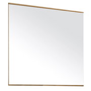 Moderner rechteckiger Spiegel mit schmalem Holzrahmen, seitliche Perspektive