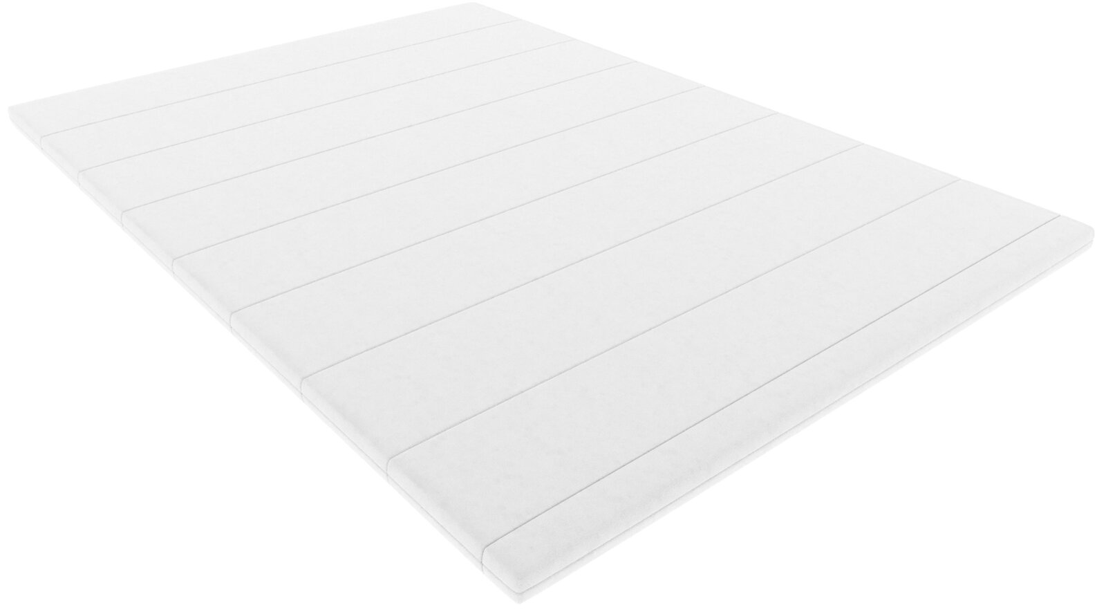 Z2 Kaltschaumtopper Weiße, gesteppte Matratzenauflage/Topper auf weißem Hintergrund, schräg von oben in Perspektive fotografiert