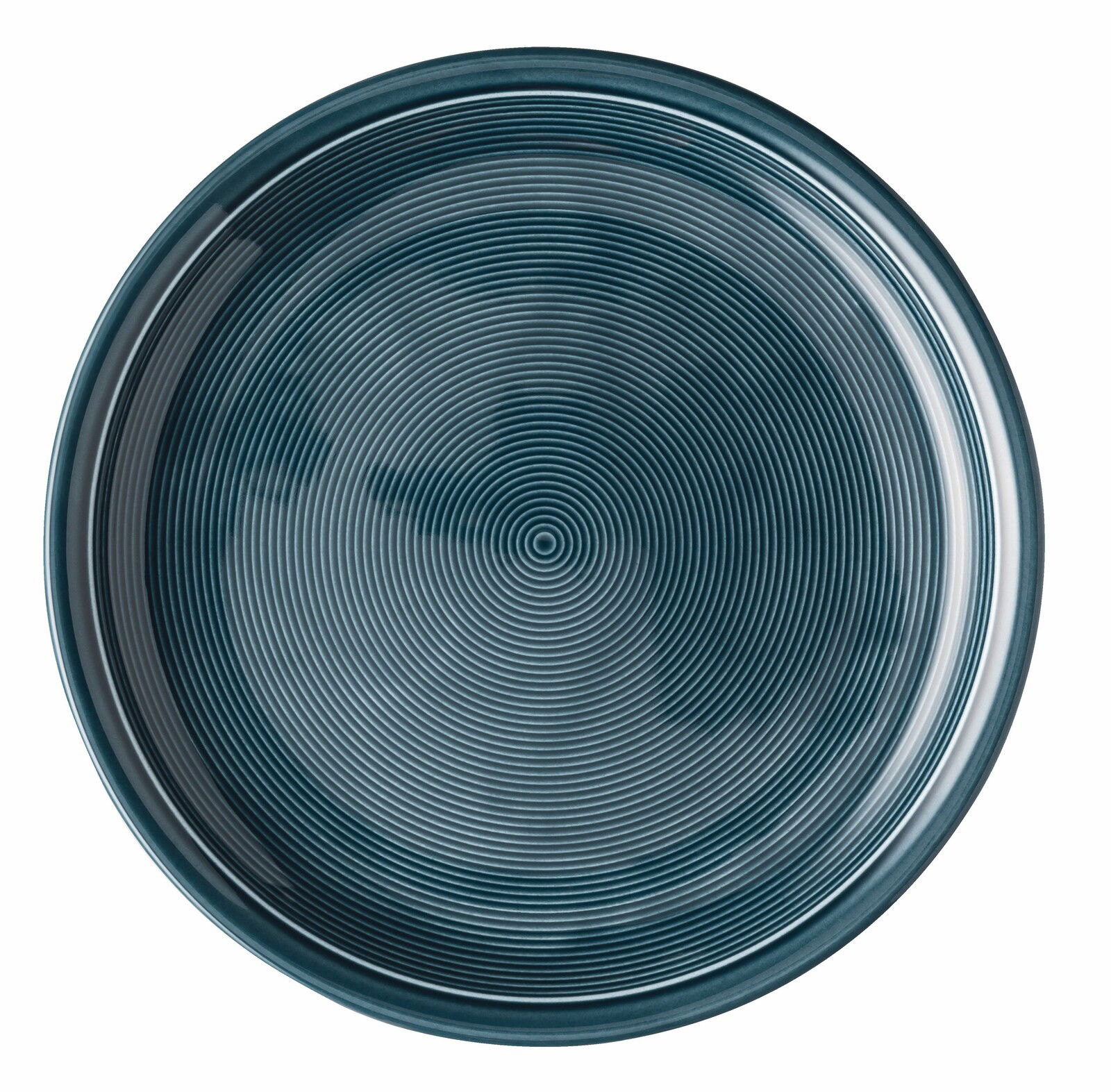 Speiseteller 26 cm Night Blue, Draufsicht, mit konzentrischen Kreisen im Design