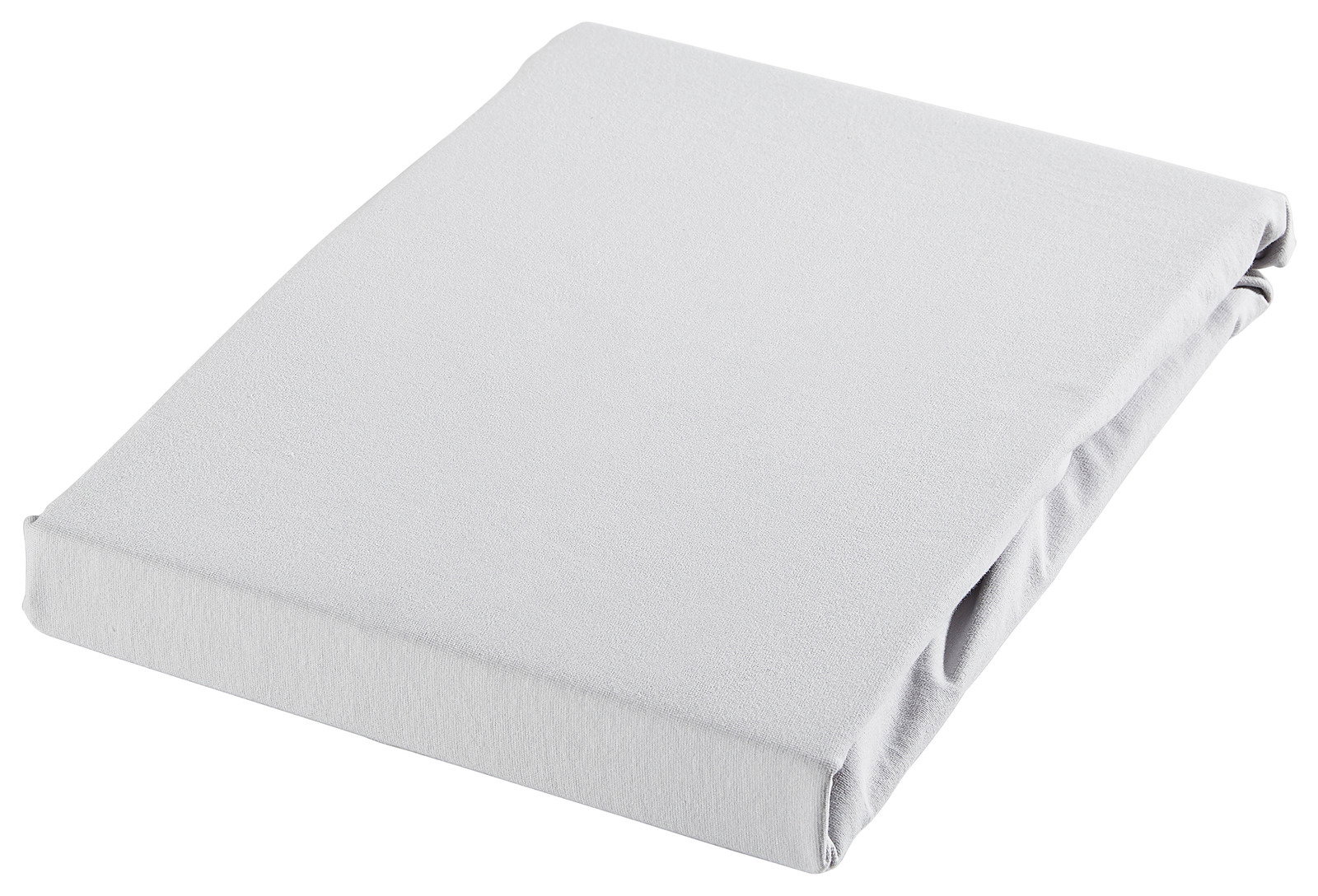 Novel Topper-Spannbetttuch Florenz 180x200cm Weißes Topper-Spannbetttuch in gefalteter Ansicht von schräg oben