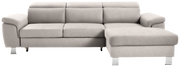 Graues Ecksofa mit Ottomane rechts, Vorderansicht