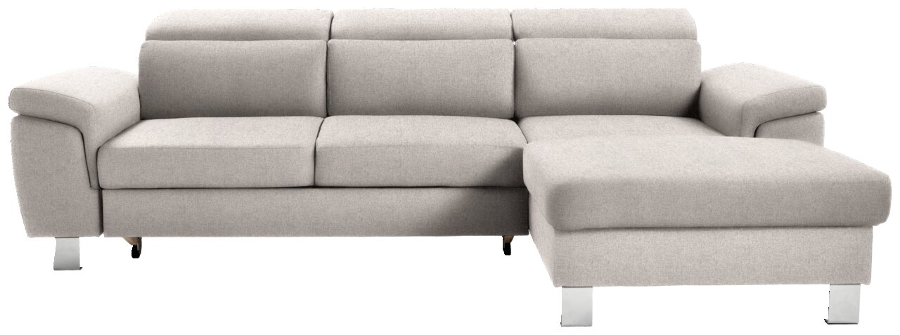 Graues Ecksofa mit Ottomane rechts, Vorderansicht