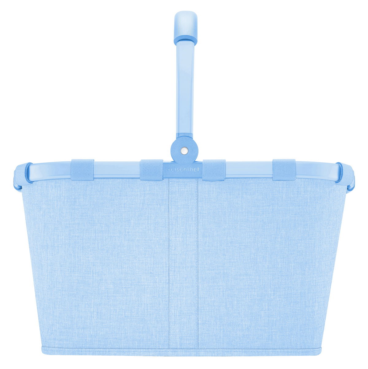 Hellblauer Einkaufskorb mit stabilem Griff, Vorderansicht